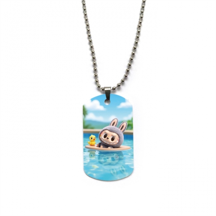 Labubu Anime double-sided full color printed military brand necklace price for 5 pcs