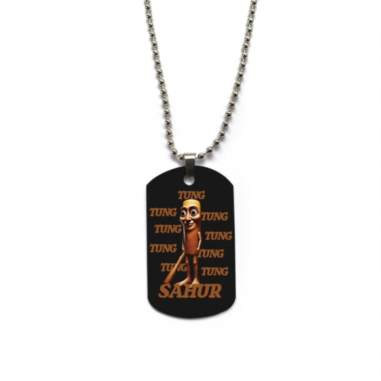 Italian-BrainrotAnime double-sided full color printed military brand necklace price for 5 pcs