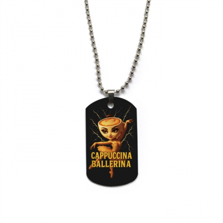 Italian-BrainrotAnime double-sided full color printed military brand necklace price for 5 pcs