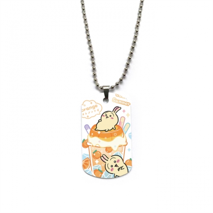 Chiikawa Anime double-sided full color printed military brand necklace price for 5 pcs