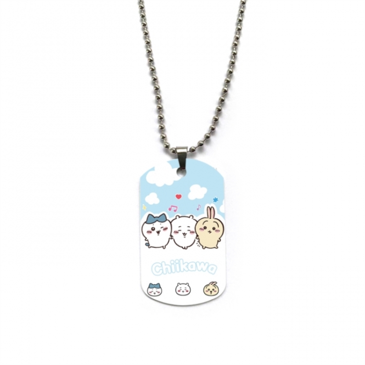 Chiikawa Anime double-sided full color printed military brand necklace price for 5 pcs