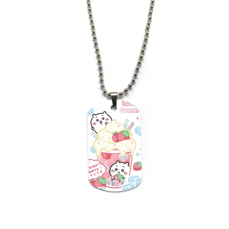 Chiikawa Anime double-sided full color printed military brand necklace price for 5 pcs
