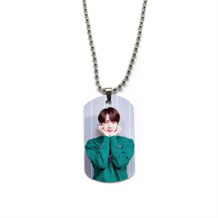 BTS Anime double-sided full color printed military brand necklace price for 5 pcs