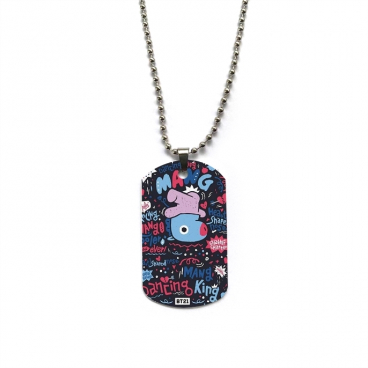 BTS Anime double-sided full color printed military brand necklace price for 5 pcs