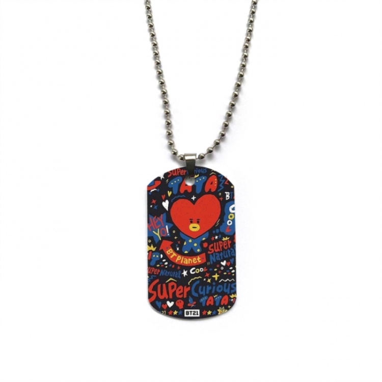 BTS Anime double-sided full color printed military brand necklace price for 5 pcs