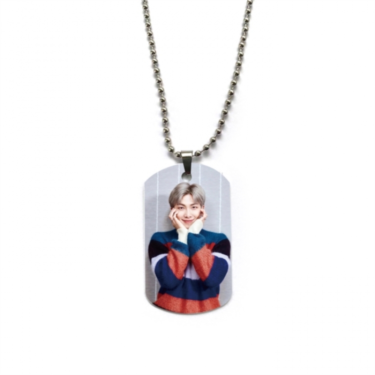 BTS Anime double-sided full color printed military brand necklace price for 5 pcs
