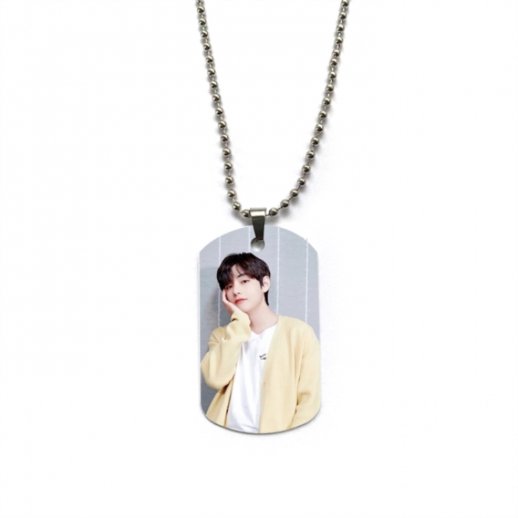 BTS Anime double-sided full color printed military brand necklace price for 5 pcs