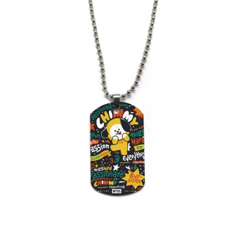 BTS Anime double-sided full color printed military brand necklace price for 5 pcs