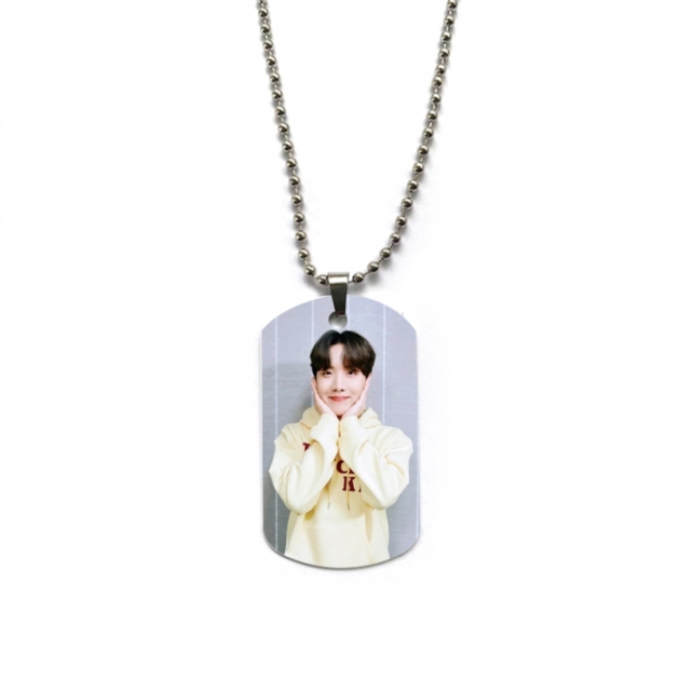 BTS Anime double-sided full color printed military brand necklace price for 5 pcs