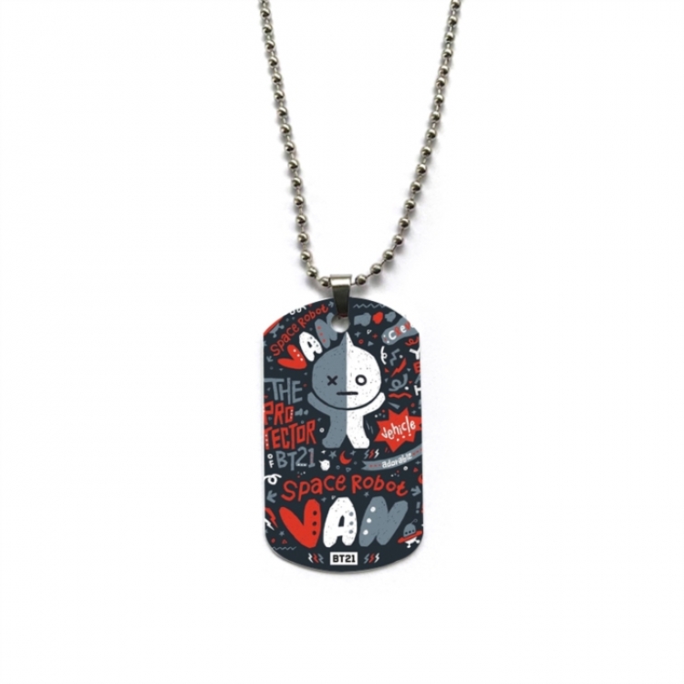 BTS Anime double-sided full color printed military brand necklace price for 5 pcs