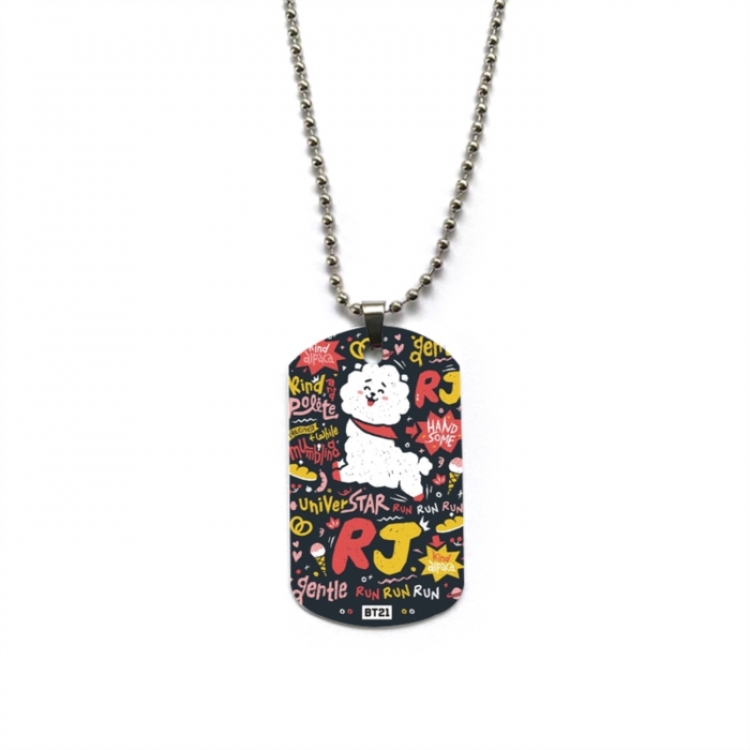 BTS Anime double-sided full color printed military brand necklace price for 5 pcs