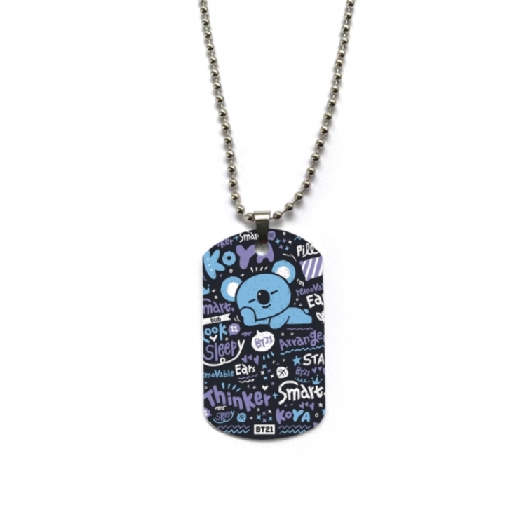 BTS Anime double-sided full color printed military brand necklace price for 5 pcs
