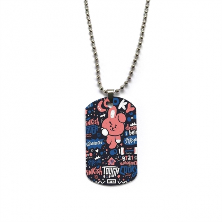BTS Anime double-sided full color printed military brand necklace price for 5 pcs