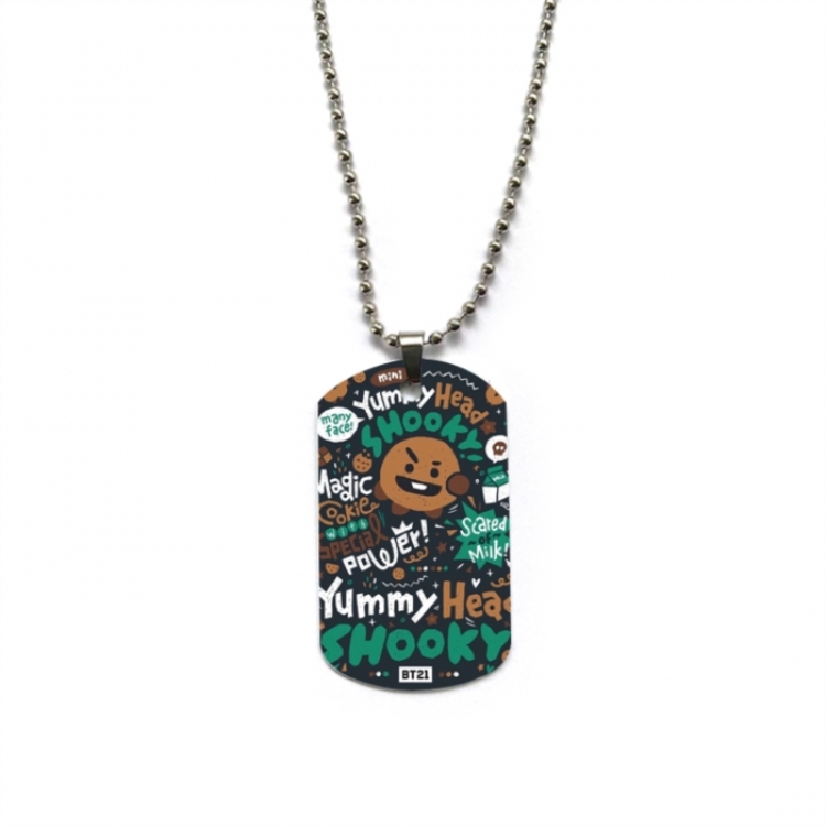 BTS Anime double-sided full color printed military brand necklace price for 5 pcs