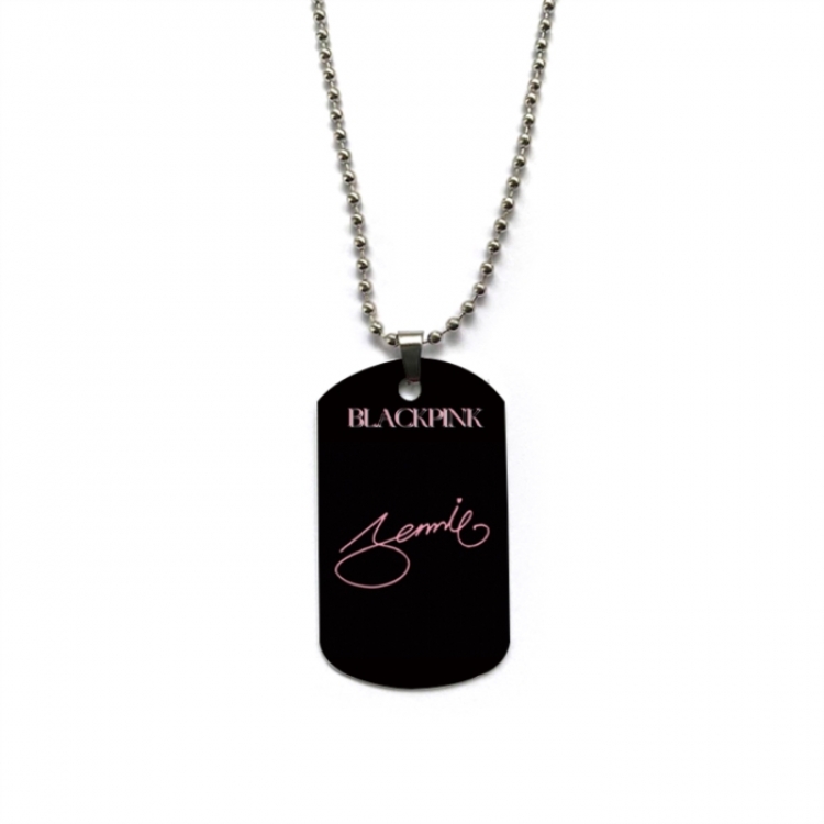 BLACK PINK Anime double-sided full color printed military brand necklace price for 5 pcs