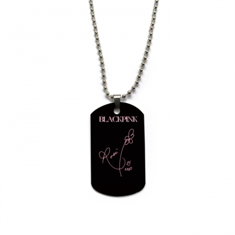 BLACK PINK Anime double-sided full color printed military brand necklace price for 5 pcs