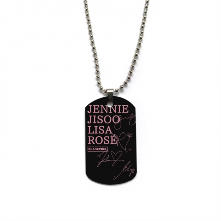 BLACK PINK Anime double-sided full color printed military brand necklace price for 5 pcs
