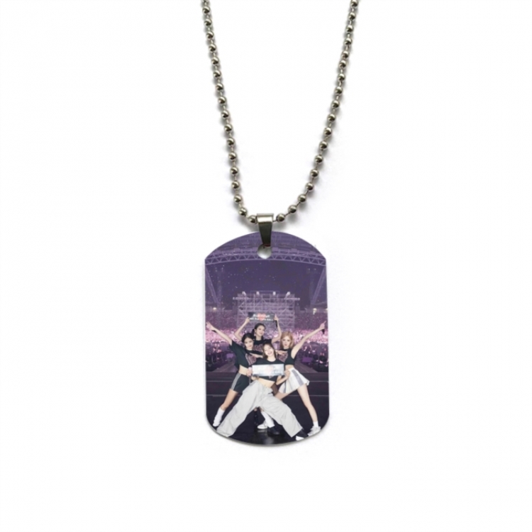 BLACK PINK Anime double-sided full color printed military brand necklace price for 5 pcs