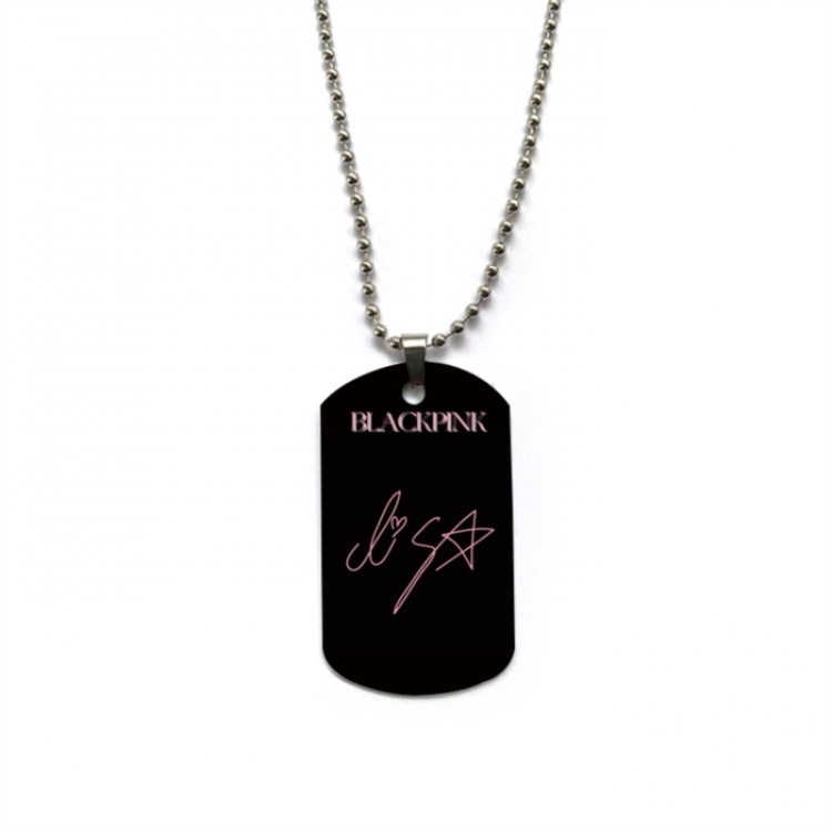 BLACK PINK Anime double-sided full color printed military brand necklace price for 5 pcs