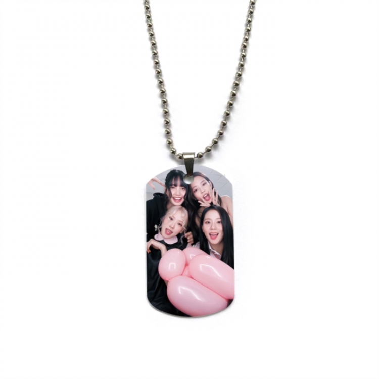 BLACK PINK Anime double-sided full color printed military brand necklace price for 5 pcs