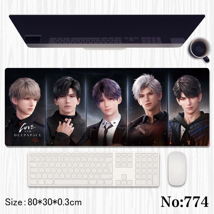 Love and Deepspace Anime peripheral computer mouse pad office desk pad multifunctional pad 80X30X0.3cm