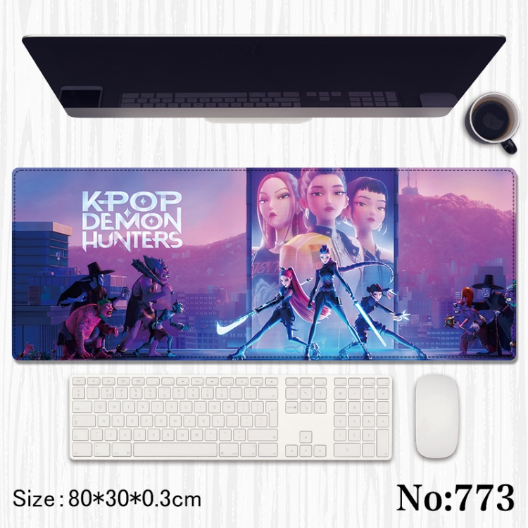 K-Pop Demon Hunters Anime peripheral computer mouse pad office desk pad multifunctional pad 80X30X0.3cm