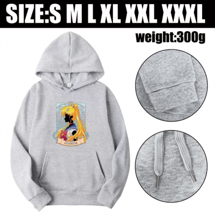 sailormoon Anime printed hooded sweatshirt top from S to 3XL