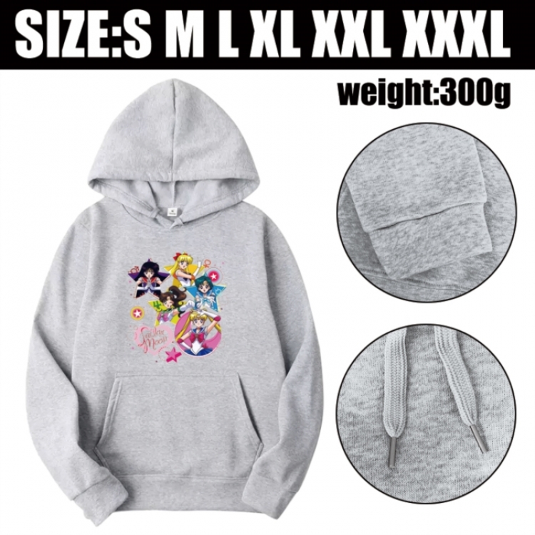 sailormoon Anime printed hooded sweatshirt top from S to 3XL