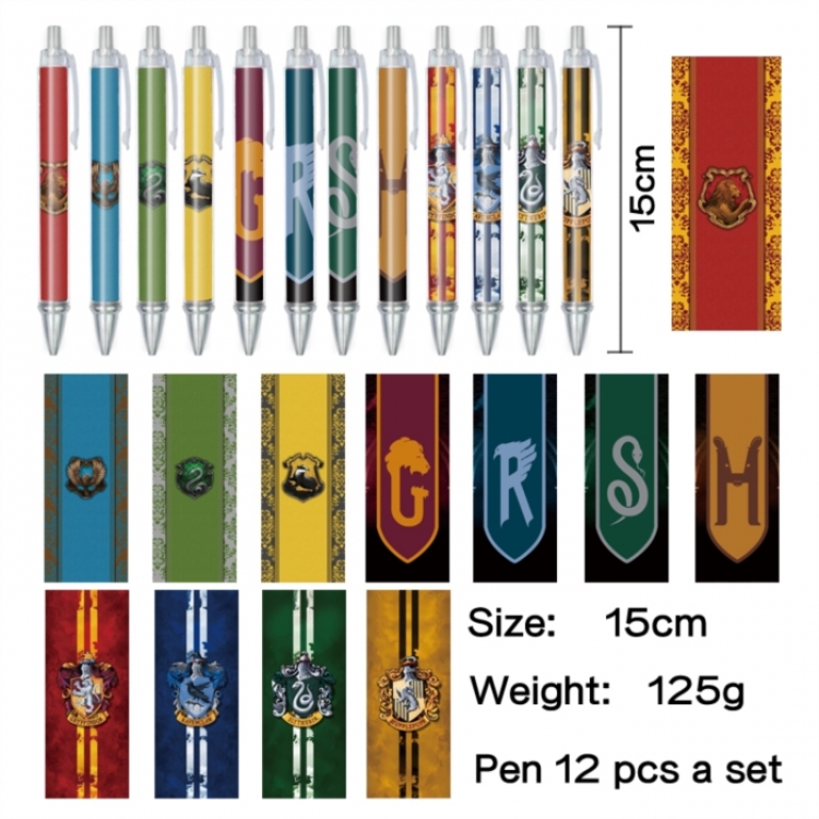 Harry Potter Anime peripheral student color picture ballpoint pen neutral pen 15cm a set of 12