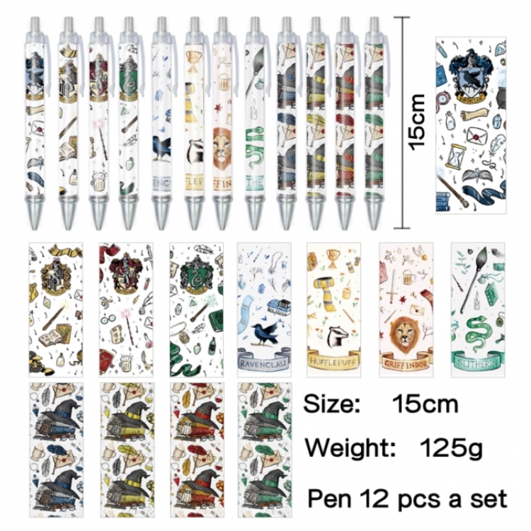 Harry Potter Anime peripheral student color picture ballpoint pen neutral pen 15cm a set of 12