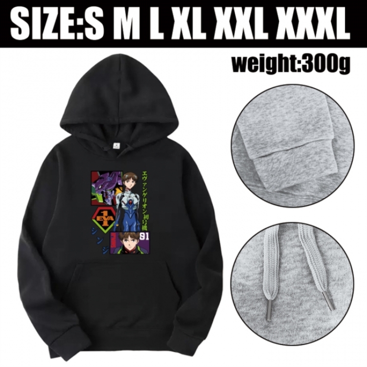 EVA Anime printed hooded sweatshirt top from S to 3XL