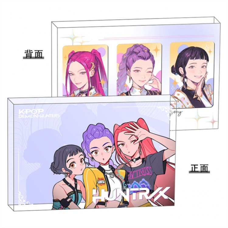 K-Pop Demon Hunters Anime game acrylic card brick desktop decoration 8X12X1.2cm