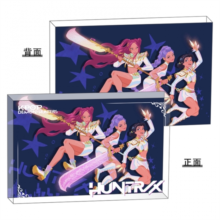K-Pop Demon Hunters Anime game acrylic card brick desktop decoration 8X12X1.2cm