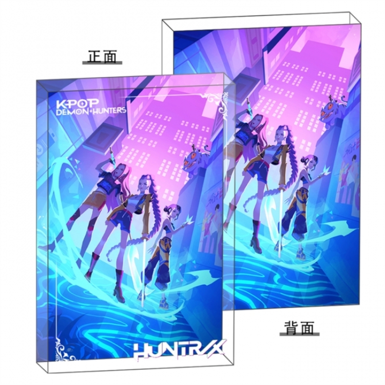 K-Pop Demon Hunters Anime game acrylic card brick desktop decoration 8X12X1.2cm