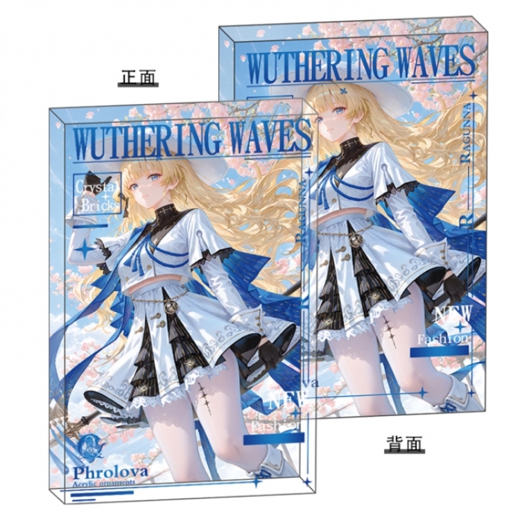 Mingchao Anime game acrylic card brick desktop decoration 8X12X1.2cm