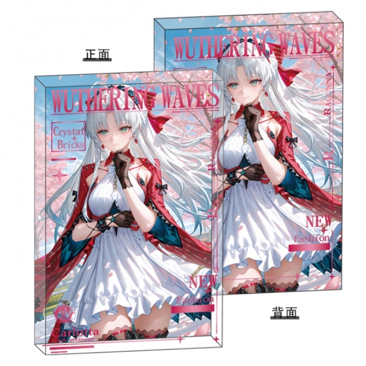 Mingchao Anime game acrylic card brick desktop decoration 8X12X1.2cm