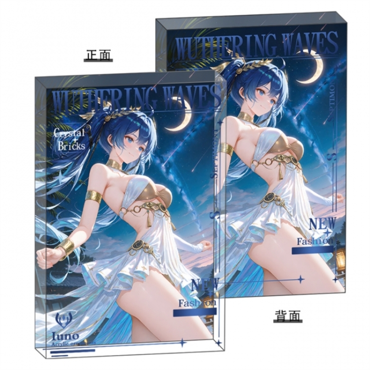 Mingchao Anime game acrylic card brick desktop decoration 8X12X1.2cm