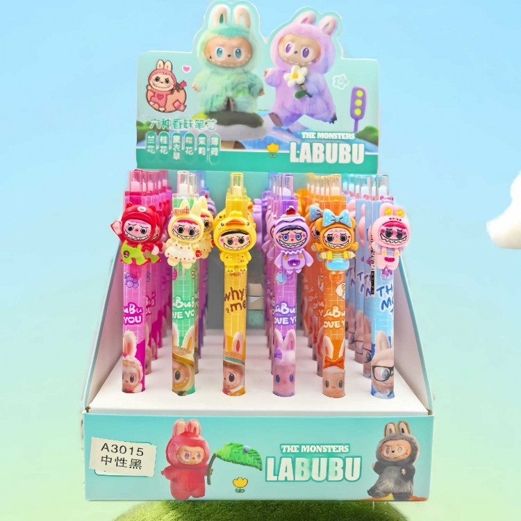 Labubu  Resin patch blind box pen for student exam black neutral pen 0.5mm a set of 36