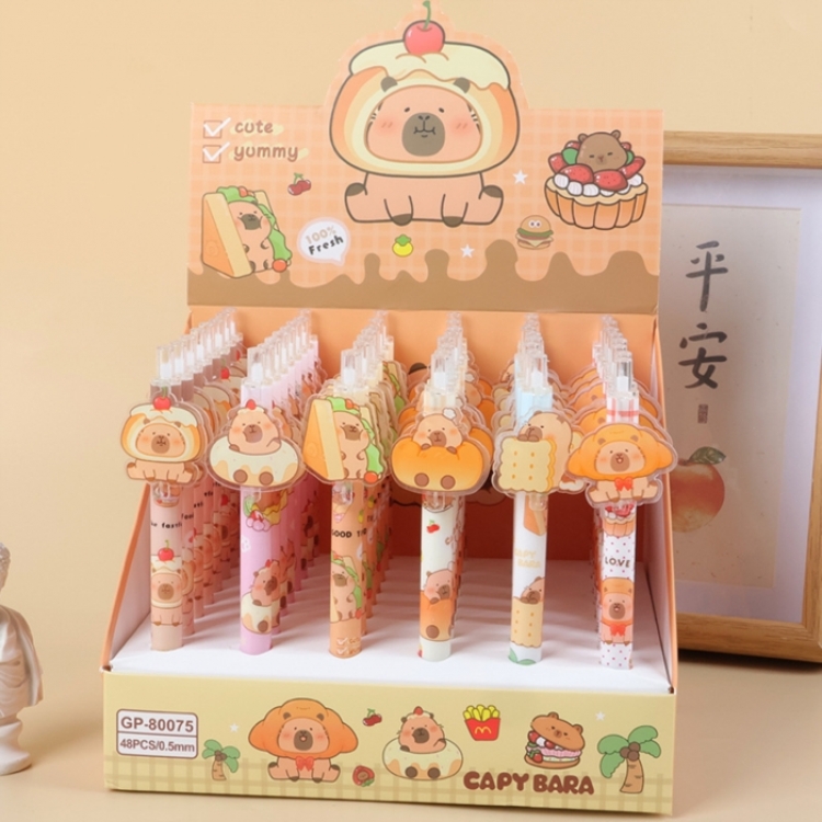 Kapibala Patch style cartoon anime box with black neutral pen a set of 48