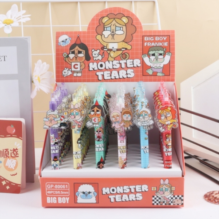 Crying baby Patch style cartoon anime box with black neutral pen a set of 48