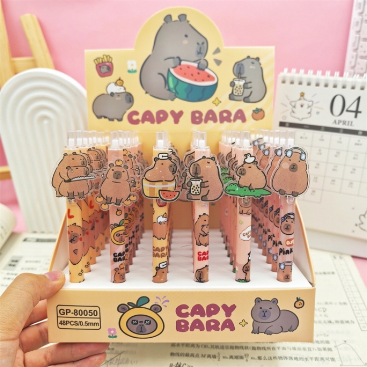 Kapibala Patch style cartoon anime box with black neutral pen a set of 48