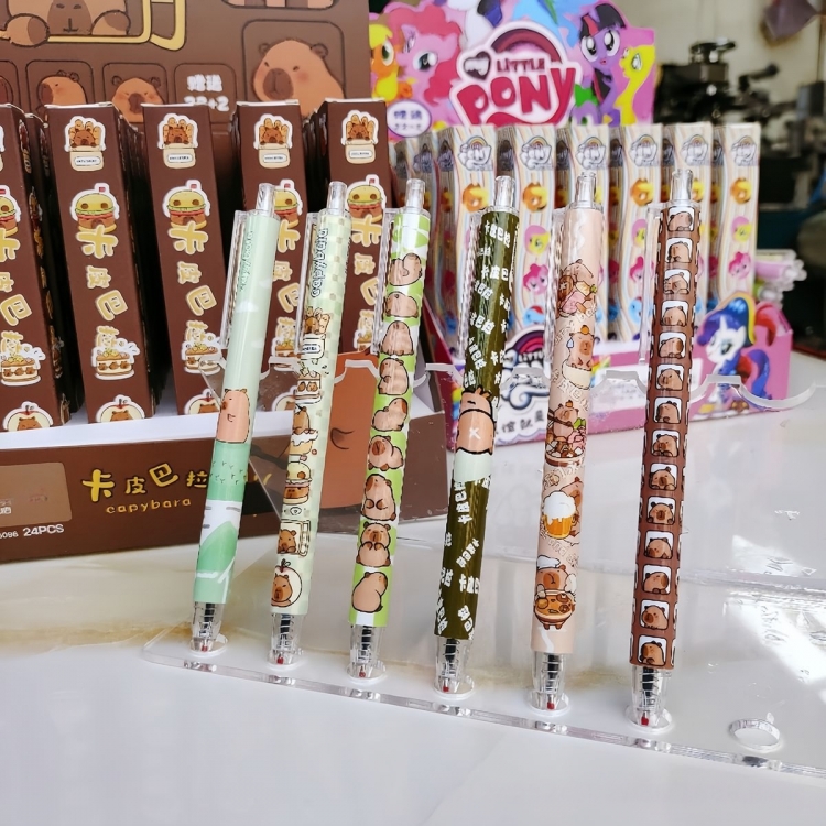 Kapibala Cartoon peripheral anime cartoon pen trend blind box pen student stationery box a set of 24