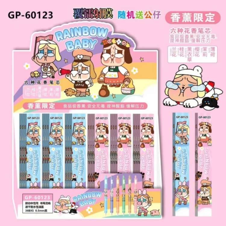 Crying baby Aromatherapy Edition Boxed Student Cartoon Pen Exam Black Neutral Pen 0.5mm a set of 36