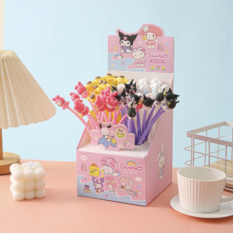 Sanrio Cute cartoon neutral pen soft rubber shaped gift pen a set of  48