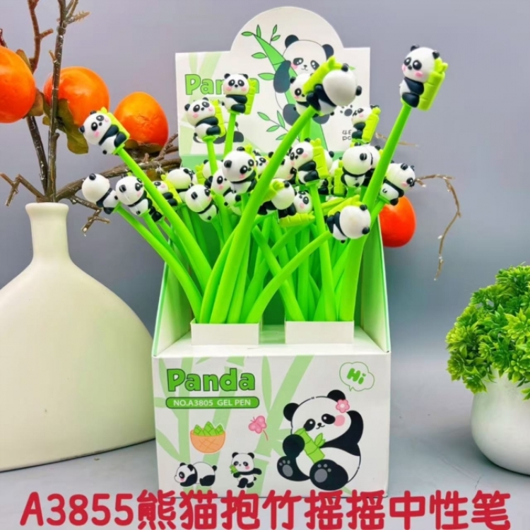 Panda Cute cartoon neutral pen soft rubber shaped gift pen a set of  48