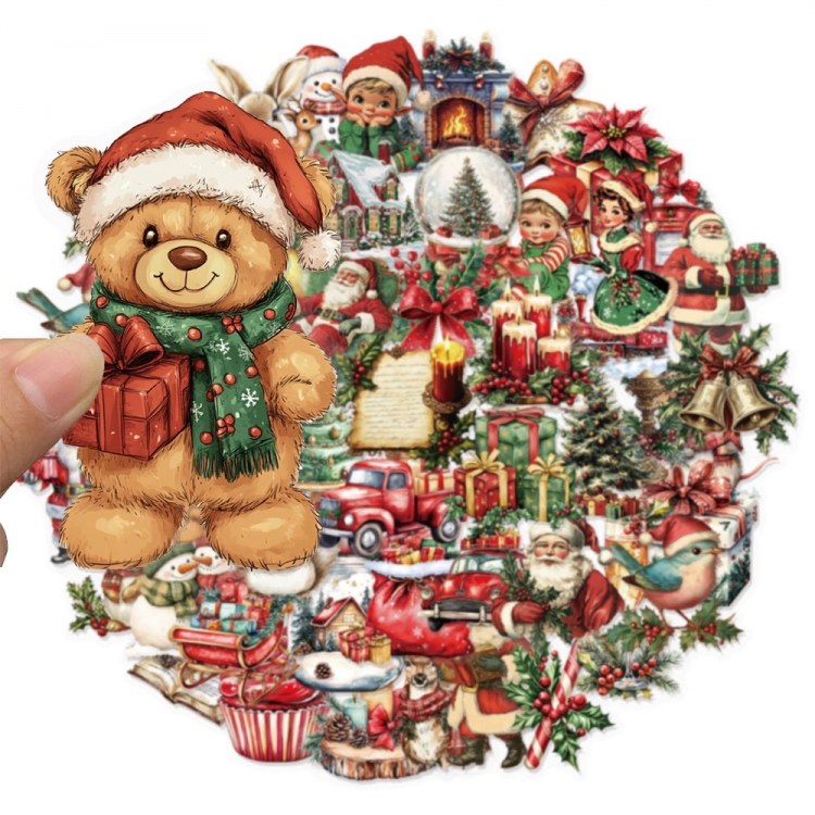 Christmas tree Doodle stickers Waterproof stickers a set of 50 price for 5 sets