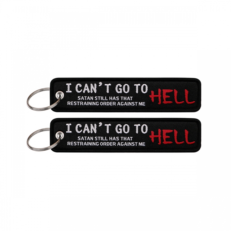 Letter Double sided color woven label keychain with thickened hanging rope 13x3cm 10G price for 5 pcs