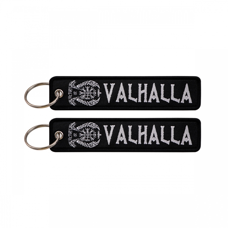 Letter  Double sided color woven label keychain with thickened hanging rope 13x3cm 10G price for 5 pcs
