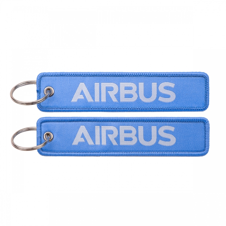 Double sided color woven label keychain with thickened hanging rope 13x3cm 10G price for 5 pcs