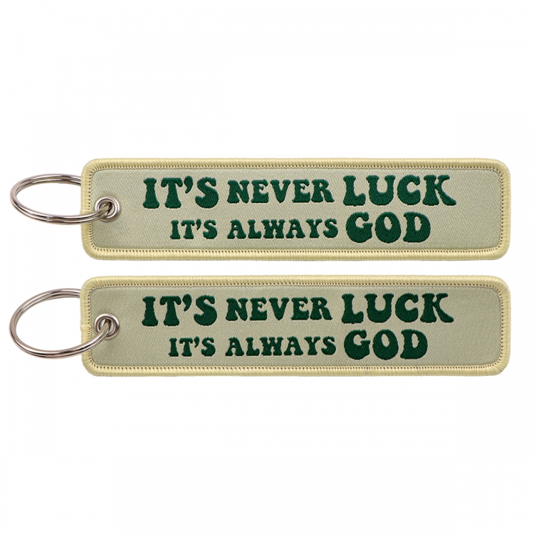 Letter Double sided color woven label keychain with thickened hanging rope 13x3cm 10G price for 5 pcs